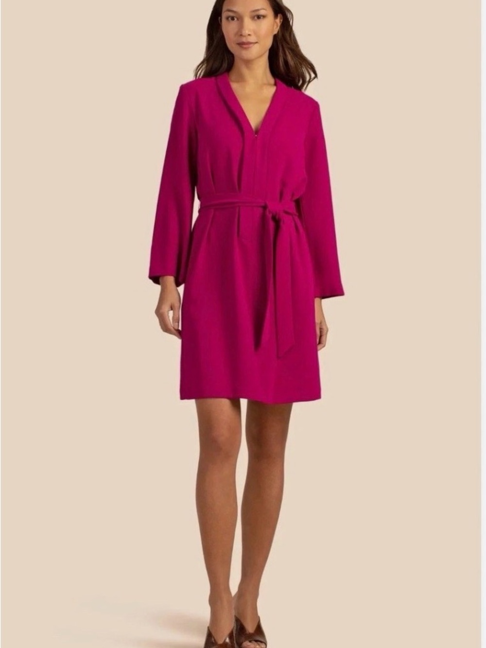 Trina Turk Boysenberry Faux Wrap Jungle Rosa Dress